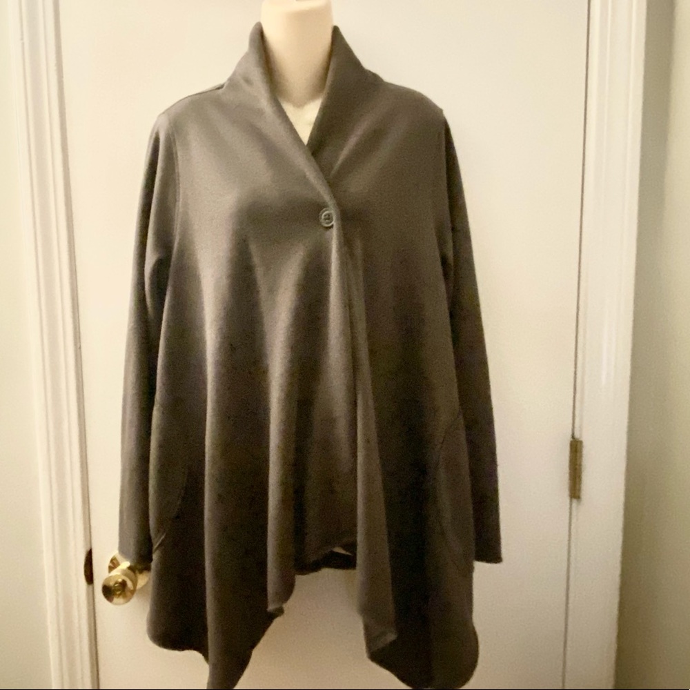 Calvin Klein Performance Lagenlook Lounge Sweatshirt Knit Cardigan S…